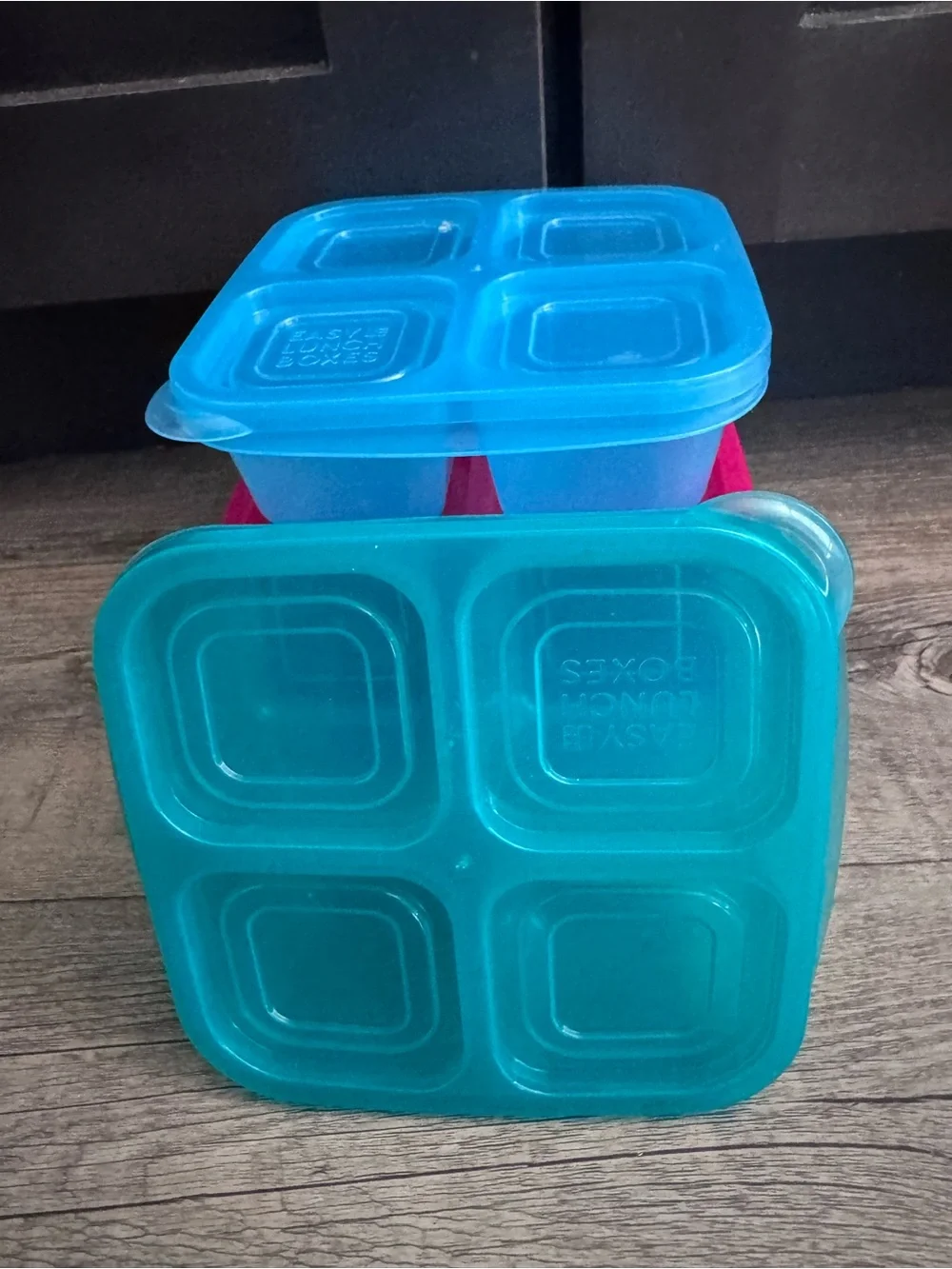 Reusable Blue/Teal 4-Compartment Food Storage Container - Brand Unspecified